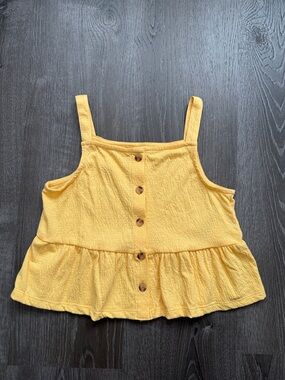fabkids Sunny Yellow Button-Front Tank Top